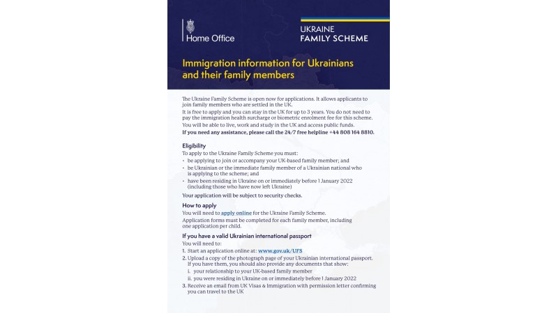 Informacje imigracyjne dla mieszkańców Ukrainy i ich krewnych